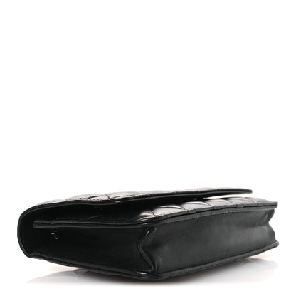 Lambskin Quilted Wallet On Chain WOC Black