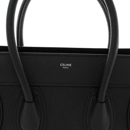Drummed Calfskin Micro Luggage Black