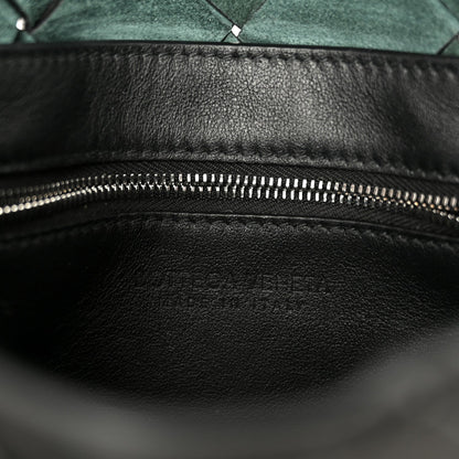 Grained Calfskin Intreccio Small Diago Crossbody Bag Black