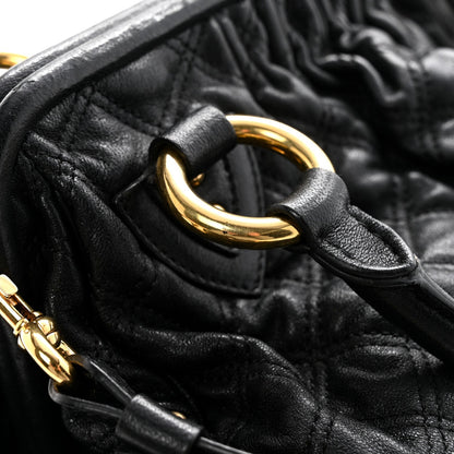 Calfskin Quilted Stam Black