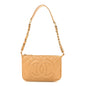 Caviar Quilted Timeless CC Shoulder Bag Beige