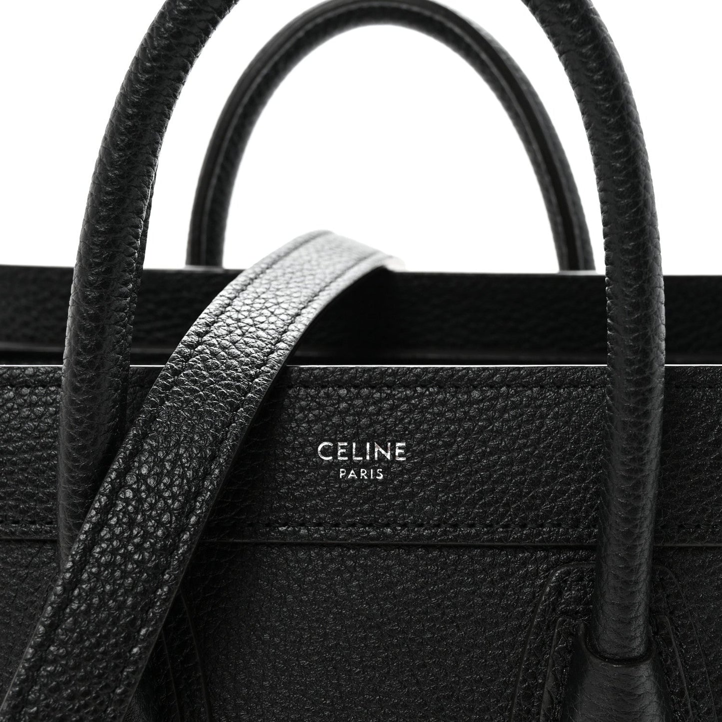 Drummed Calfskin Nano Luggage Black