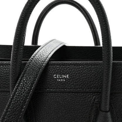Drummed Calfskin Nano Luggage Black