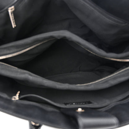 Calfskin Cerf Executive Shopper Tote Black