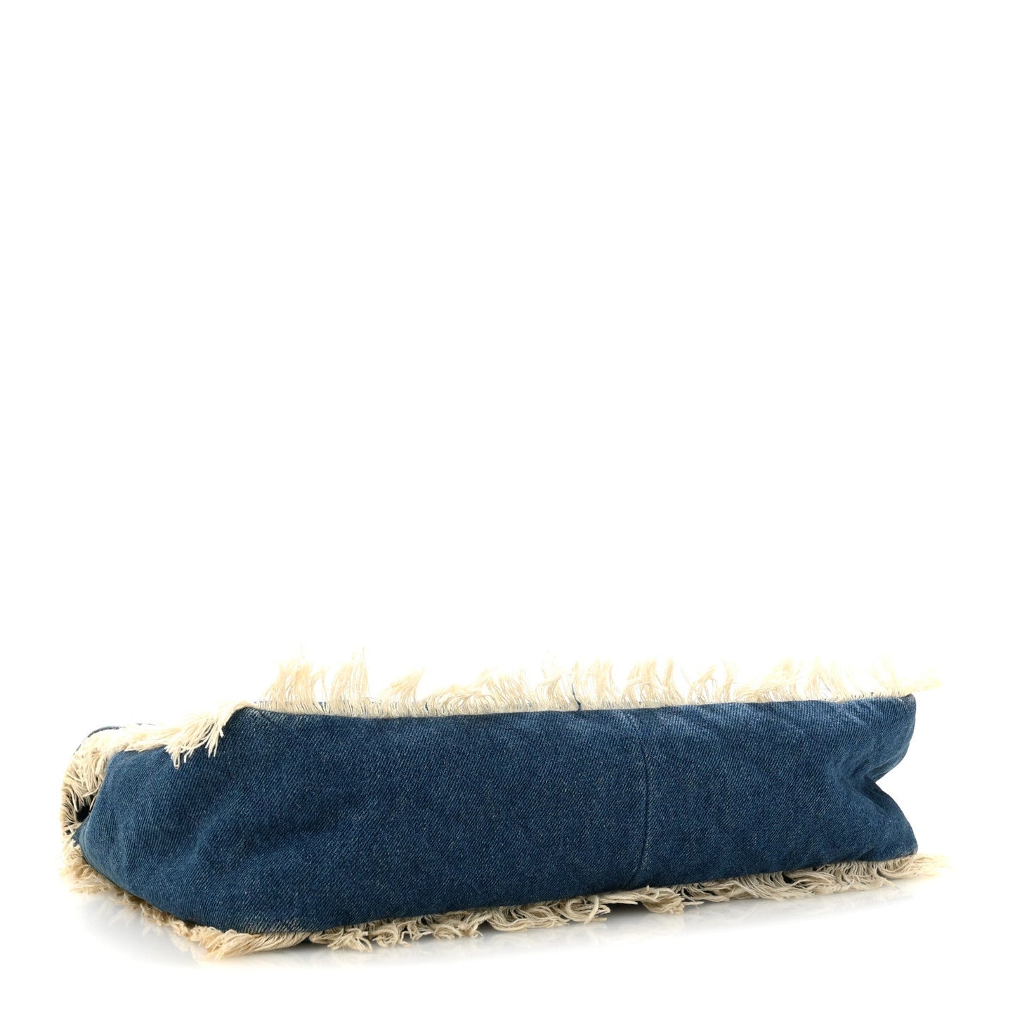 Frayed Denim Quilted Flap Blue