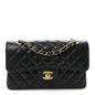Caviar Quilted Small Double Flap Black
