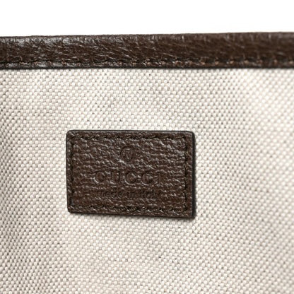 GG Supreme Monogram Textured Calfskin Medium Ophidia Shoulder Tote Bag Beige Ebony New Acero