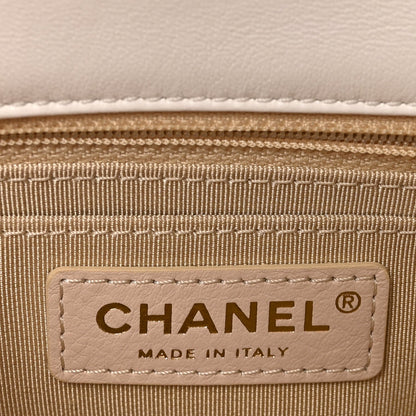 Lambskin Quilted Mini Romance Square Flap White