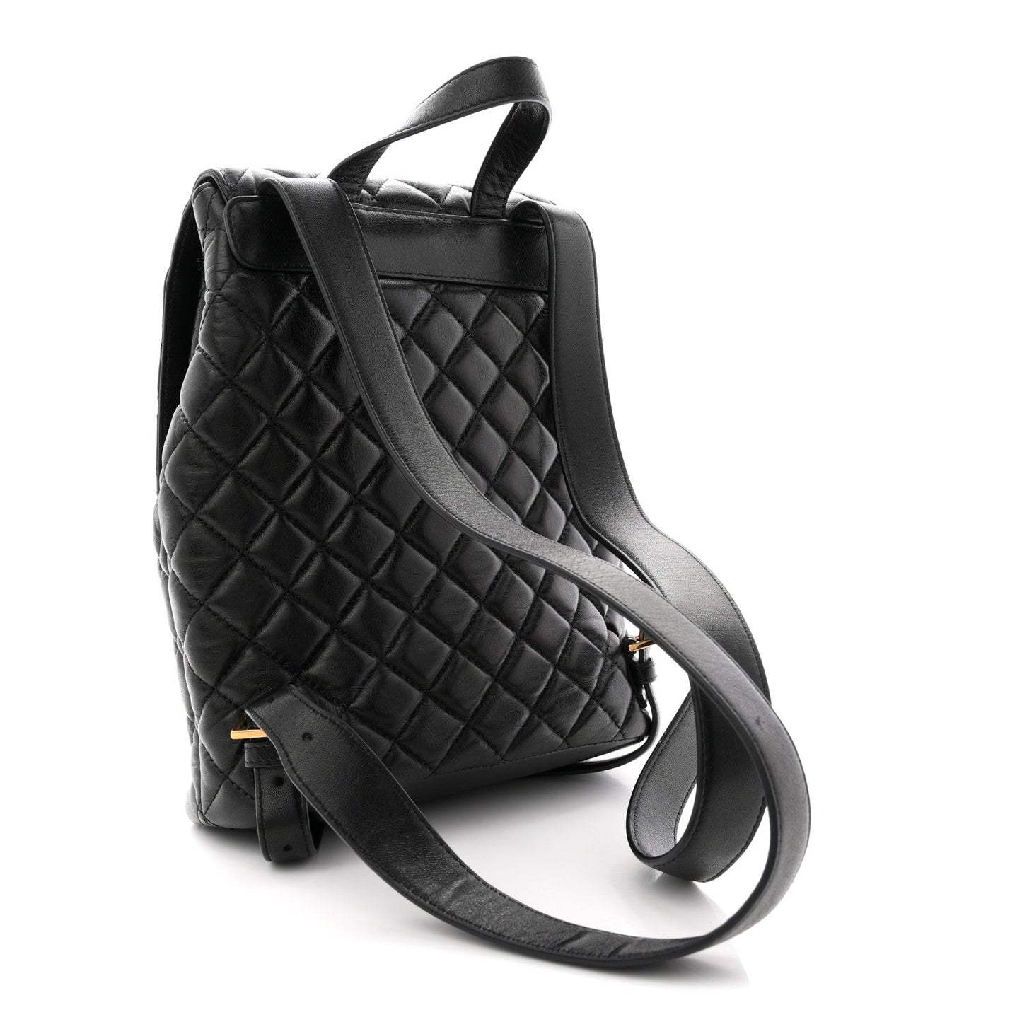 Calfskin Quilted Medusa Backpack Black