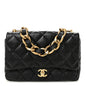 Lambskin Quilted Large CC Funky Town Flap Black
