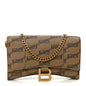 Coated Canvas BB Monogram Hourglass Chain Bag Beige Brown