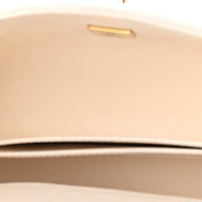Caviar Quilted Mini Coco Handle Flap White