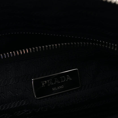 Nylon Tessuto Impuntu Quilted Shoulder Bag Black