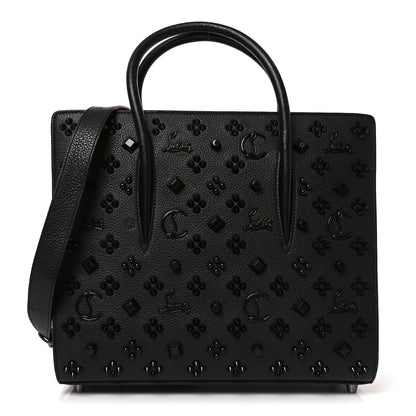 Calfskin Spikes Loubinthesky Medium Paloma Black