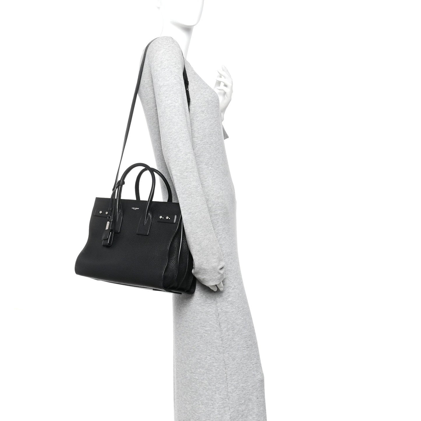 Grained Calfskin Small Supple Sac De Jour Black