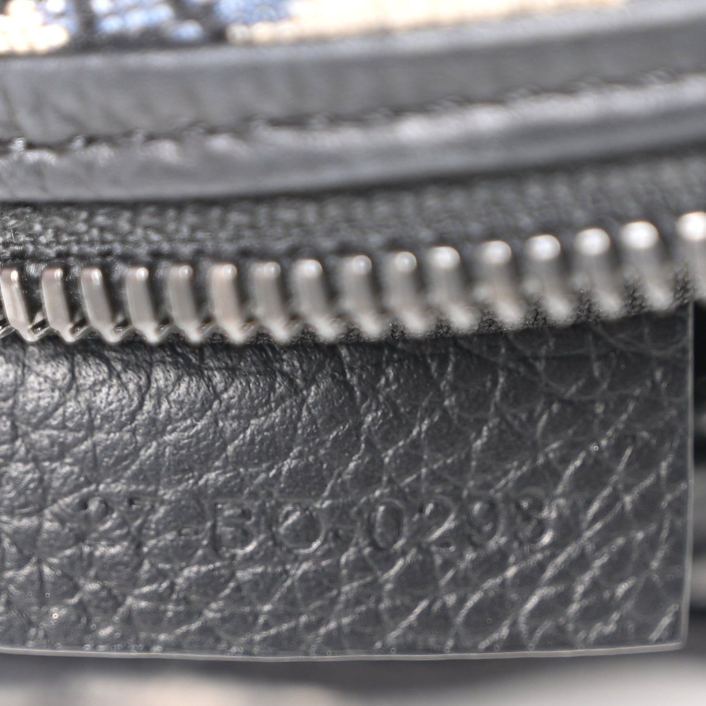 Grained Calfskin Oblique Scarab Sling Bag Blue Black