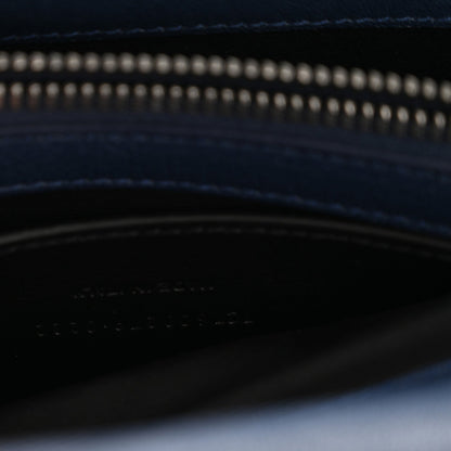 Sheepskin Matelasse Chevron Monogram Medium College Bag Navy