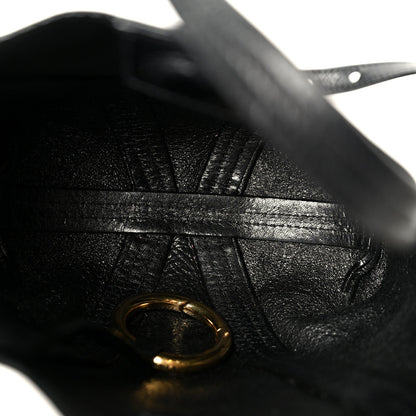 Grained Calfskin Small Spin Tote Black
