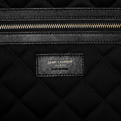 Calfskin Quilted ES Giant Travel Bag Black