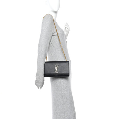 Grain De Poudre Medium Classic Monogram Kate Satchel Black