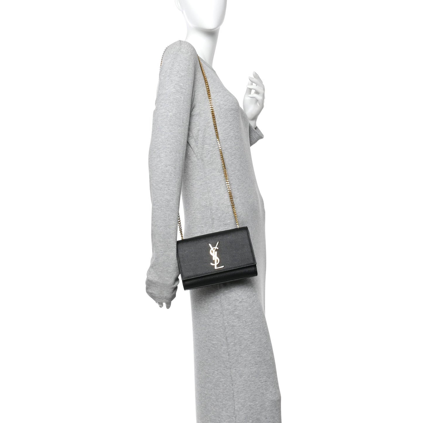 Grain De Poudre Small Classic Monogram Kate Satchel Black