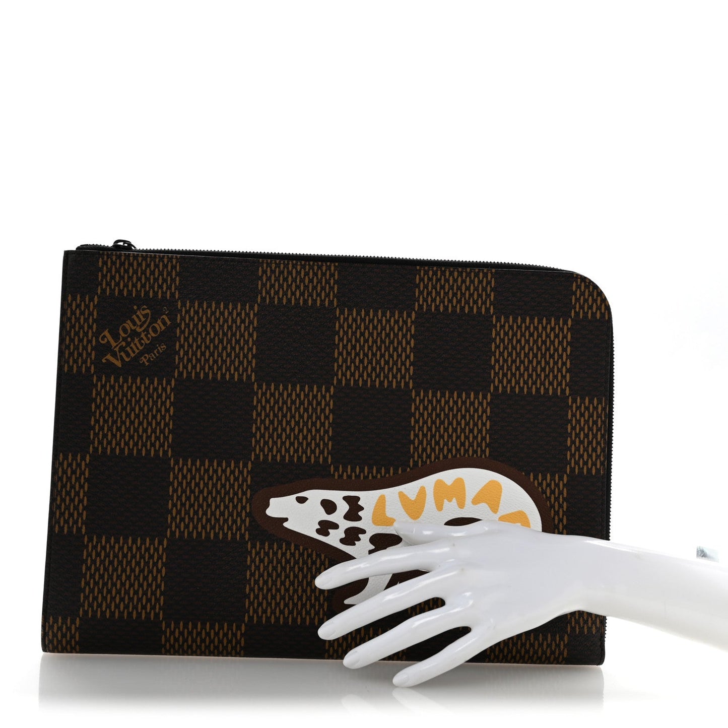 X NIGO Giant Damier Ebene Bear Pochette Jour GM