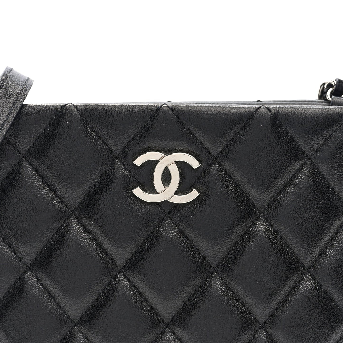Lambskin Quilted Crossbody Bag Black