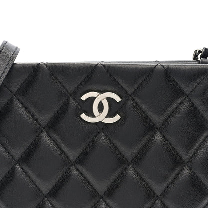 Lambskin Quilted Crossbody Bag Black