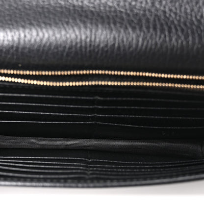 Dollar Calfskin Interlocking G Chain Wallet Black