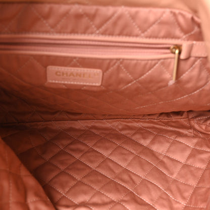 Shiny Calfskin Quilted Chanel 22 Beige