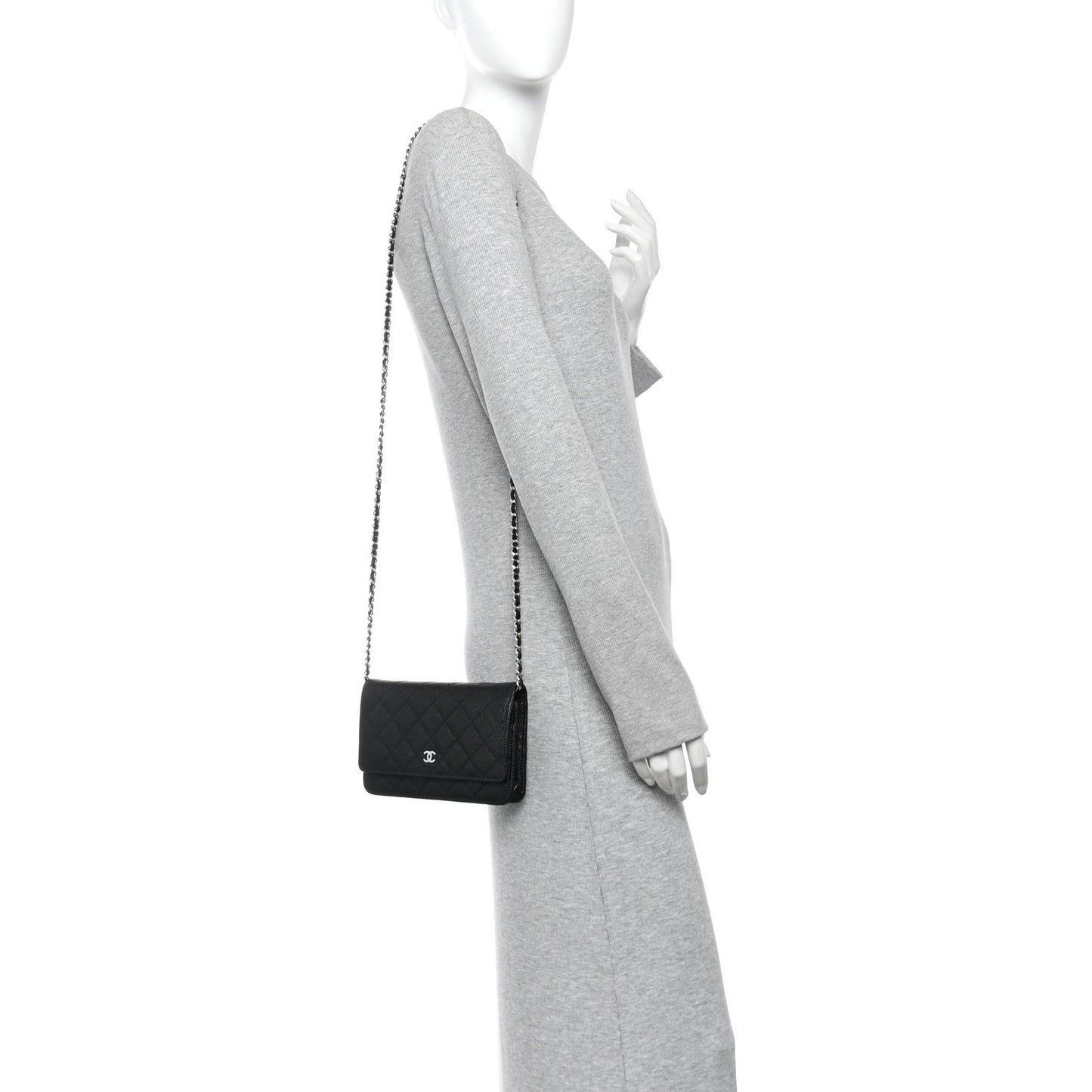 Caviar Quilted Wallet On Chain WOC Black