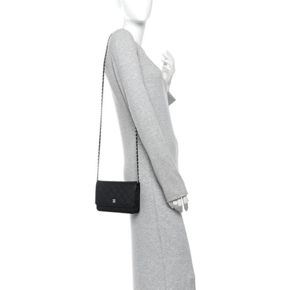 Caviar Quilted Wallet On Chain WOC Black