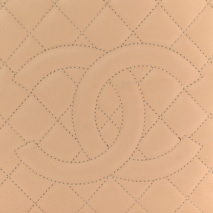 Caviar Quilted Grand Shopping Tote GST Beige Clair