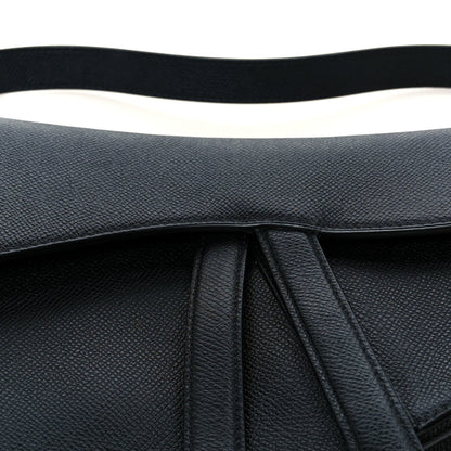 Grained Calfskin Saddle Bag Black