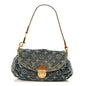 Monogram Denim Mini Pleaty Blue