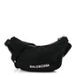 Recycled Sport Nylon Logo Embroidered Wheel Sling Bag Black White