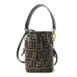 Vitello Liberty F is Fendi Bi-Color FF 1974 Embossed Mini Mon Tresor Bucket Bag Maya Black