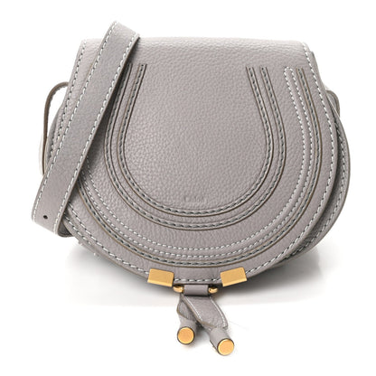 Calfskin Mini Marcie Round Crossbody Bag Cashmere Grey