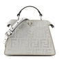 Crystal Vitello Laminato FF Petite Peekaboo I SEE U Satchel Crystal Argento