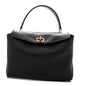 Natural Smooth Calfskin Mini Rodeo Top Handle Handbag Black
