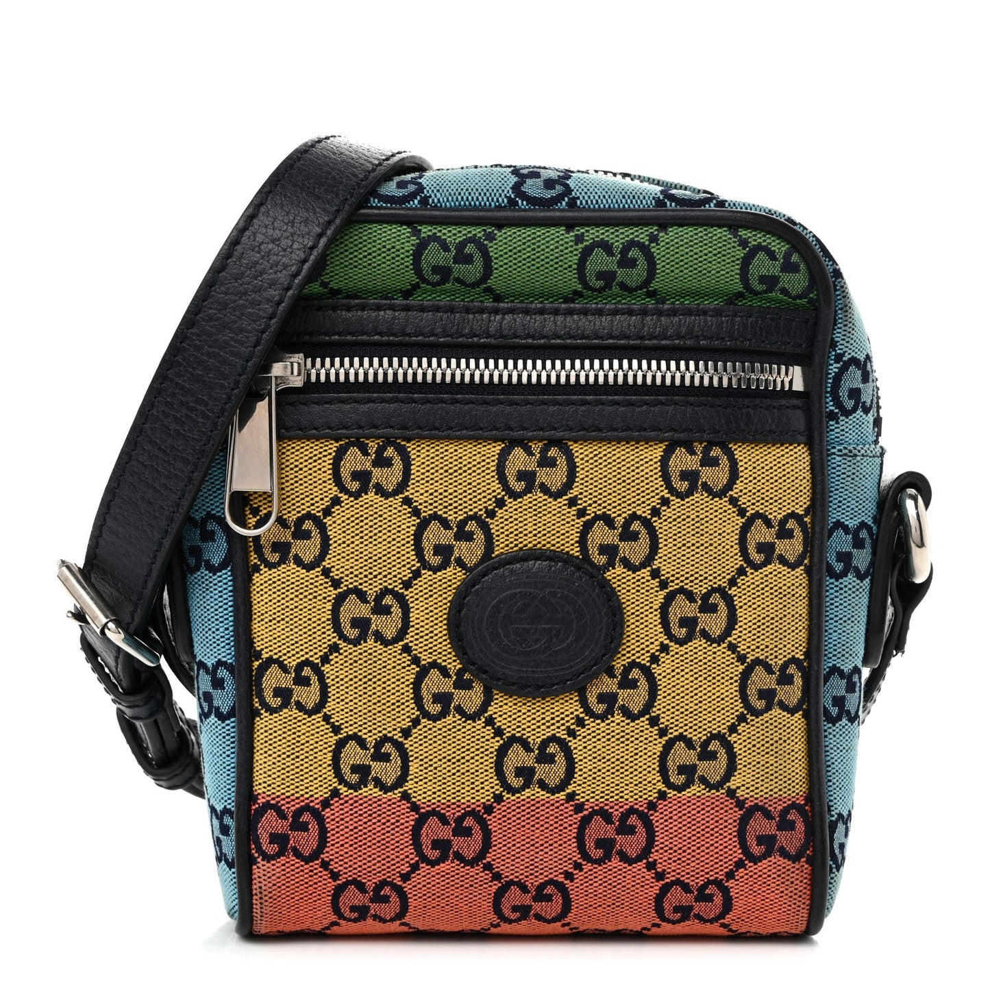 Monogram Multicolor Mini Retro Interlocking G Messenger Blue Rainbow Light Blue
