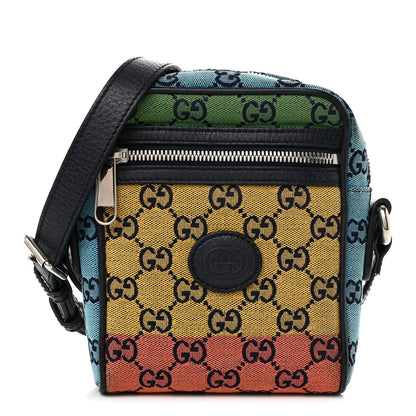 Monogram Multicolor Mini Retro Interlocking G Messenger Blue Rainbow Light Blue