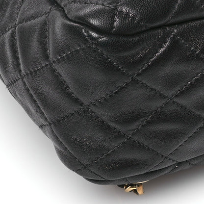 Lambskin Quilted Large In Seoul Backpack Black