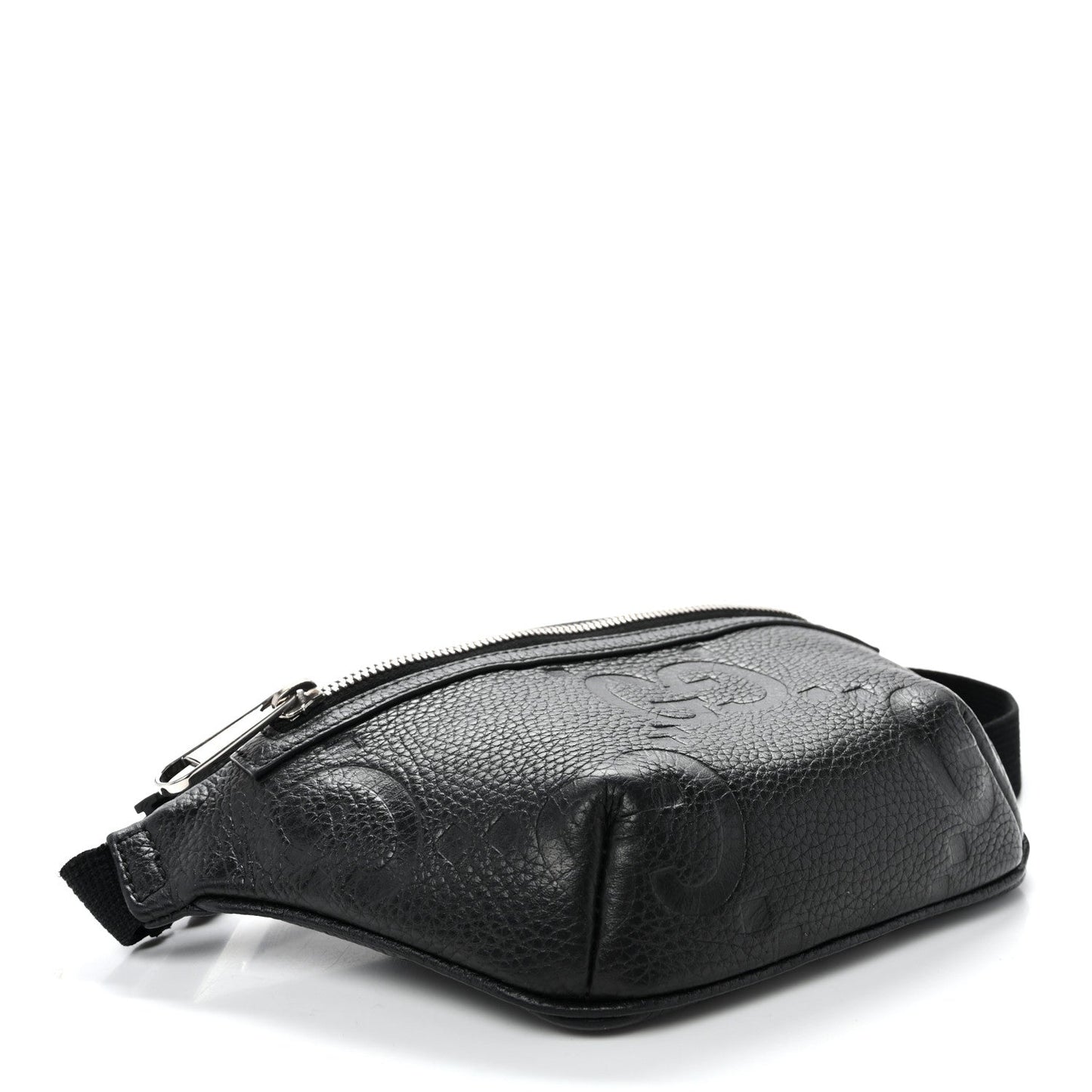 Piuma Calfskin Jumbo GG Embossed Small Belt Bag Black