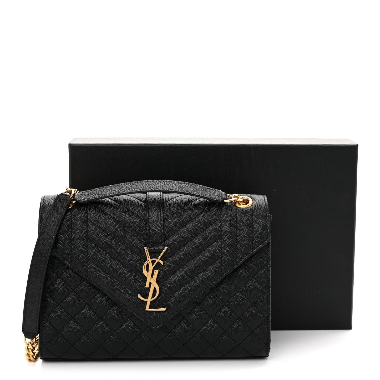 Grain De Poudre Textured Mixed Matelasse Triquilt Medium Monogram Satchel Black