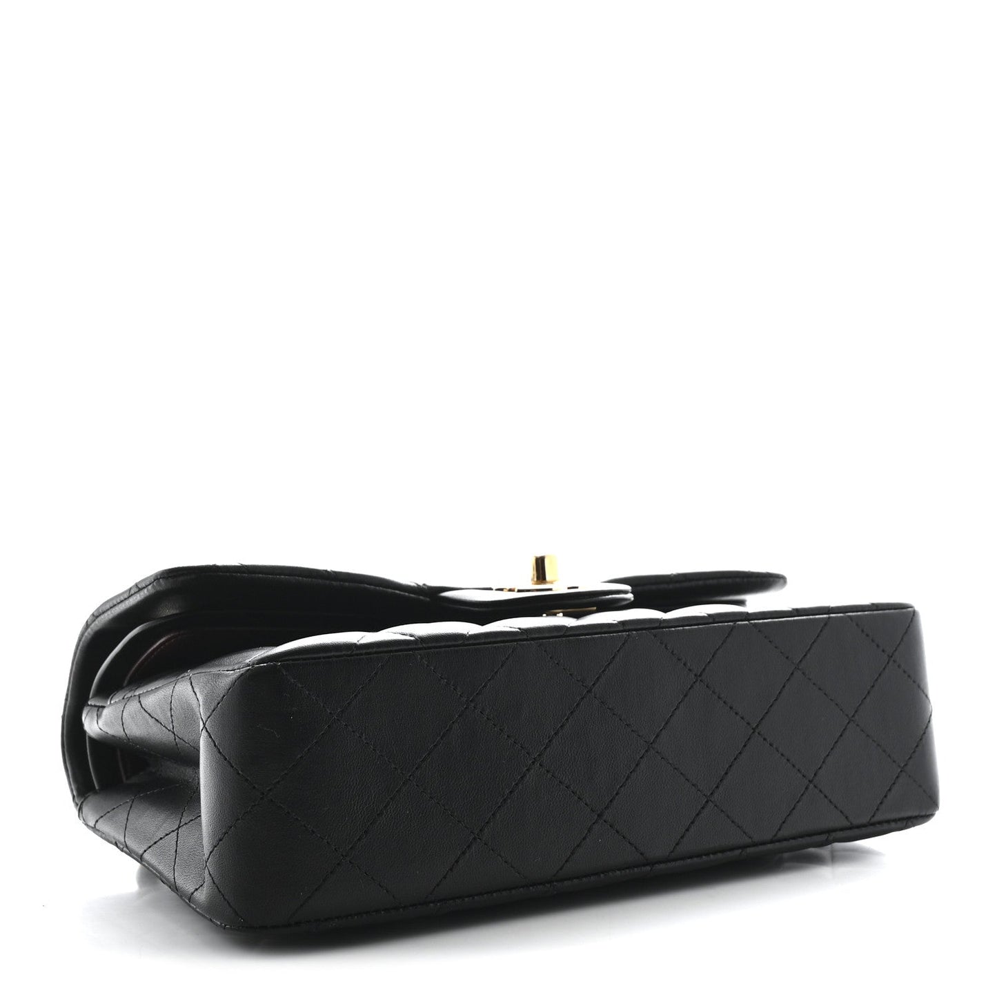 Lambskin Quilted Small Double Flap Black