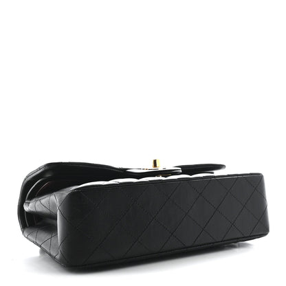 Lambskin Quilted Small Double Flap Black