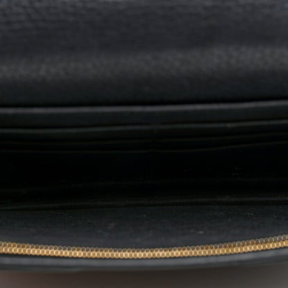 Pebbled Calfskin Soho Wallet On Chain Black
