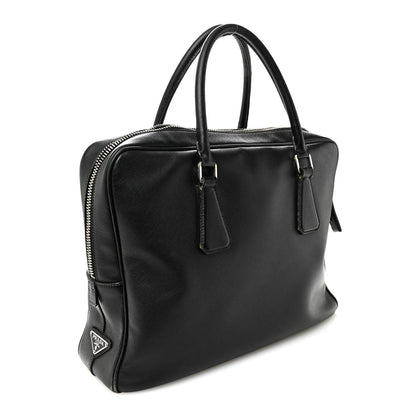 Saffiano Travel Briefcase Black