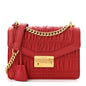 Nappa Gaufre Sound Flap Crossbody Shoulder Bag Red